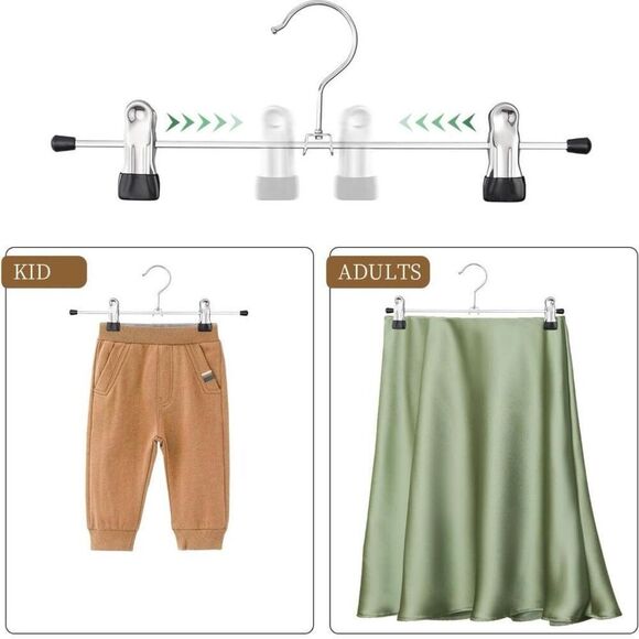 25 PACK Metal Pants Hangers - 12 inch -  Heavy Duty Non-Slip - Trousers, Skirts - Picture 2 of 6